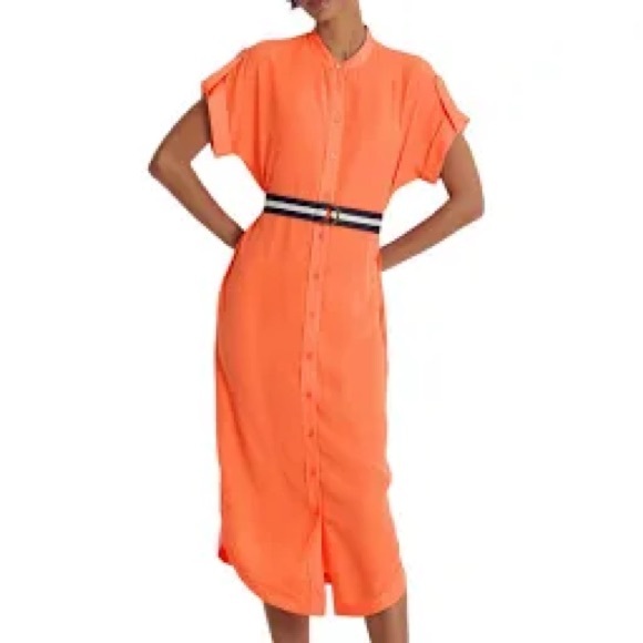 NWOT Ralph Lauren women's Coral Crepe Shirt Dress - size 12 - Picture 2 of 7